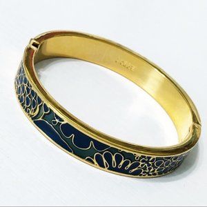 J. CREW | Floral Enamel Hinged Bangle Bracelet